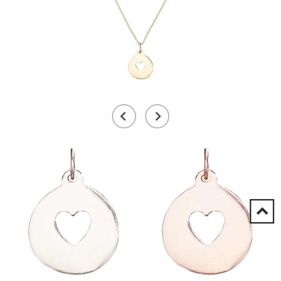 Solid 14k pink gold cutout heart charm - Picture 3 of 5